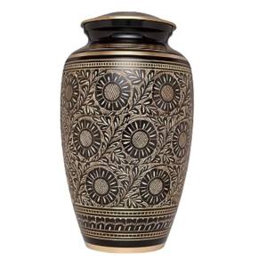 Urnes de crémation pour adultes en laiton classique de haute qualité et haut de gamme Urnes funéraires en métal fini bleu de belle conception. - Product Image 5