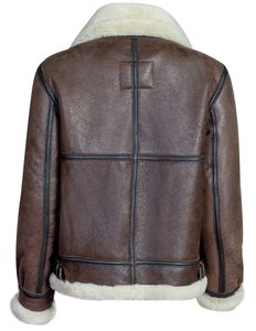 Women Genuine Leather <b>Jacket</b> 100% Sheep Thin Vintage Sherpa Leather Coat <b>Lining</b> Unisex Premium Quality Low MOQ Short Length - Product Image 2