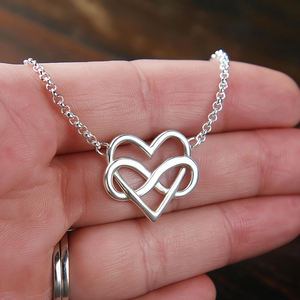 Trendy Infinity Heart Necklace 925 Sterling Silver Handmade Dainty Minimalist Jewelry <b>Love</b> <b>Knot</b> Pendant Necklaces Women's Gifts - Product Image 4