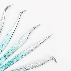 Professional Stainless Steel Lash Tweezer Curved Tip 10mm Length Comfortable Handle Smooth Tip for Easy Lash <b>Application</b> - Product Image 4