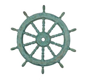 Decoración Náutica de madera rústica hecha a mano con ancla de rueda de barco de Faro y cuerda costera playa hogar pared arte - Product Image 4