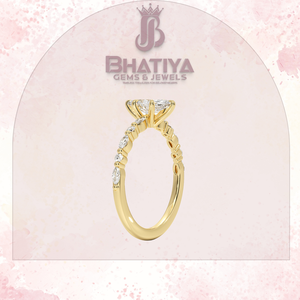 Anillo de compromiso de oro inspirado en Versalles de lujo elegante joyería delicada para mujer Original con oro de 14K certificado IGI - Product Image 2