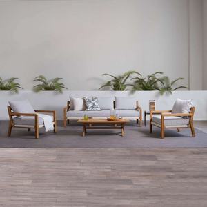 Montford Outdoor Three Seater Sofa Teak - Natural Teak Mahogany Suar Wood Outdoor Minimalist Simple Modern 1311341 - Product Image 6