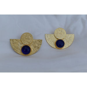 earing brass stone hoop goldplated latest <b>beautiful</b> traditional <b>beautiful</b> golden matte finishing earing for girls and women - Product Image 2