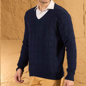 Adultos Ropa al aire libre Suéteres de los hombres de manga larga Suéteres de los hombres de tela transpirable Suéteres con cuello en V para hombres - Product Image 5