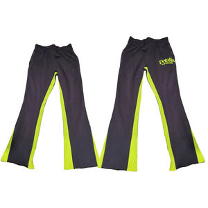 Pantalon évasé hip-hop taille moyenne personnalisé pour hommes coupe skinny Streetwear en coton éponge élastique pantalon évasé imprimé au design personnalisé - Product Image 4