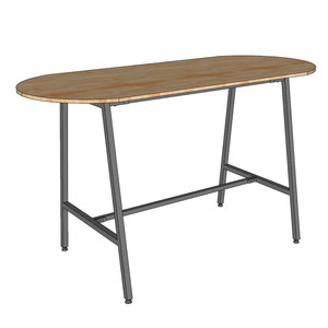 Minister Standing Conference <b>Table</b> 180x80x105cm Minimalist Office Furniture A-<b>Shaped</b> Legs Slean HBSL036 System Made Rubber Wood - Product Image 5