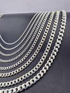 925 sterling silver 4mm cuban chain thick <b>bracelet</b> rhodium plated - Product Image 4