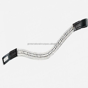 Logotipo personalizado ajustable, botones a presión, banda de cuero para cejas de caballo con 5 filas de cristales plateados, diamantes de imitación, mega Bling - Product Image 2