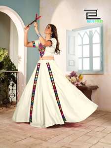 This festival Season Real mirror work blouse with flaired <b>Skirt</b> - Product Image 2