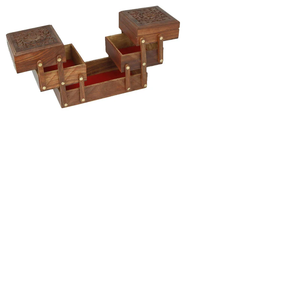 กล่องเครื่องประดับไม้พร้อมกํามะหยี่สีแดงกล่องเครื่องประดับสําหรับผู้หญิงของขวัญไม้สําหรับวันครบรอบแต่งงานของขวัญวันเกิดวันวาเลนไทน์ - Product Image 4