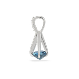Boucles d'oreilles pendantes en argent sterling avec améthyste, topaze bleue de Londres et zircon blanc, 2,06 carats - Product Image 4