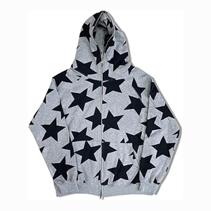 Sudaderas con capucha con cremallera para hombre de cara completa de lana de algodón personalizadas, sudaderas con capucha estampadas elegantes cómodas gruesas unisex, ropa de calle de gran tamaño - Product Image 4