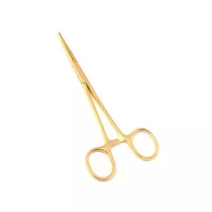 Pinzas hemostáticas para mosquitos satinados pulidas con mango dorado de acero inoxidable de alta calidad y bajo precio - Product Image 3
