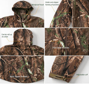 เสื้อแจ็คเก็ตสำหรับล่าสัตว์แบบซิป คุณภาพสูง ระบายอากาศ กันลม กันน้ำ เนื้อผ้านุ่ม สำหรับนักล่ากวาง ใช้ในฤดูหนาว แบบยุทธวิธี ปรับแต่งได้ - Product Image 6