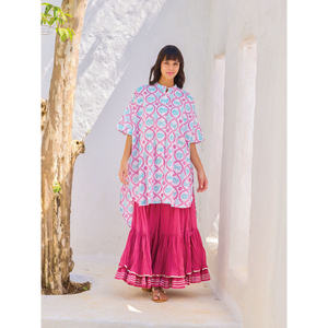 Bohemian Cotton <b>2</b>-<b>Piece</b> Set Cropped Shirt & Skirt for Women Office Wear Autumn - Product Image 2