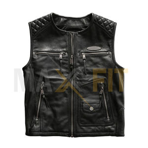 MAXFIT ENTERPRISES Veste de moto d'hiver de haute qualité style classique pour hommes Gilet en cuir véritable à la mode Produit de haut niveau - Product Image 1