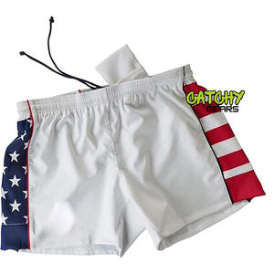 Pantalones cortos deportivos de fútbol de rugby para mujer con sublimación ligera y bolsillos con cremallera, pantalones cortos de fútbol de cuatro tonos - Product Image 1