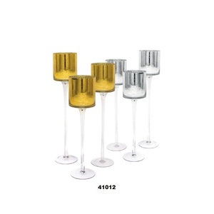 Ensemble de 6 Vases à fleurs en verre au mercure doré et argenté Vases à fleurs décoratifs pour la maison Fêtes de mariage Événements Festival Décor - Product Image 1
