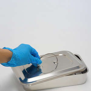 Plateau d'instrument médical Boîte de panier Boîte d'instrument chirurgical de désinfection en acier inoxydable 304 Plateau de stérilisation avec trous de couverture - Product Image 1