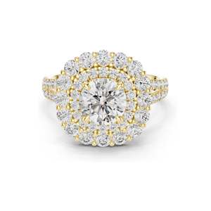 Bague en diamant de laboratoire Halo 2,41 CT pour femmes, clarté VVS-VS EF, or 18 carats, 14 carats, 10 carats et argent 925, or rose, or jaune, or blanc - Product Image 3