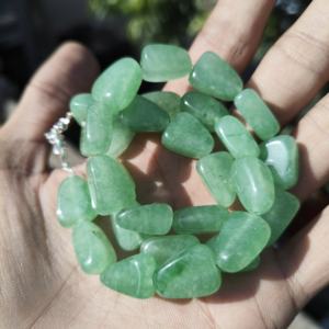 AAA Green Chrysoprase Natural Gemstone Silver Plated <b>Statement</b> <b>Necklace</b> Classic Style Wedding Gift Jewelry Making Beads - Product Image 1