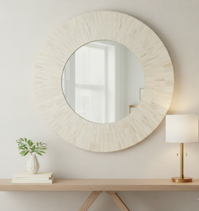 Cadre de miroir en résine osseuse pour décoration intérieure parfaite - Miroir mural bleu fait à la main, cadre de miroir de luxe en couleurs et tailles personnalisées - Product Image 3