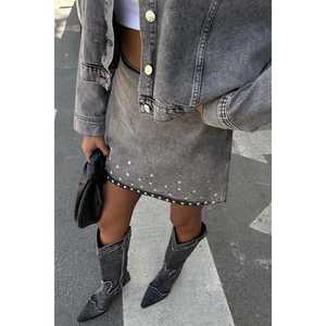 Traje de Mezclilla Vintage 9930 con Detalles de Piedras - Product Image 5