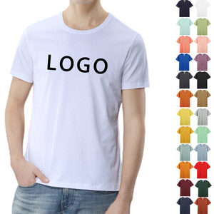 T-shirts imprimés de haute qualité tricotés personnalisés respirants 100% coton de couleur unie de grande taille à coupe ample pour hommes - Product Image 1