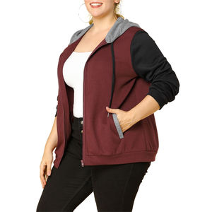 เสื้อสเวตเตอร์มีฮู้ดสำหรับผู้หญิง, เสื้อกันหนาวผ้าฝ้าย100% ลำลองผ้าฟลีซสีล้วนมีซิปรูดแฟชั่นฤดูหนาว - Product Image 6