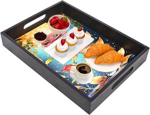 Bandeja DE SERVICIO DE MADERA MDF hecha a mano de fábrica, tamaño mediano de 14 pulgadas con acabado mate, diseño decorativo de Venta caliente por HF CRAFTS - Product Image 4