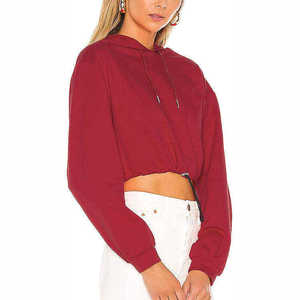 Sweat à capuche court à manches découpées pour femmes, style unique, vêtements de sport, sweat à capuche court pour femmes - Product Image 3