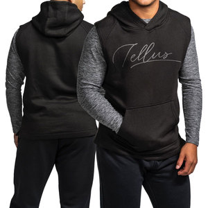 Sweats à capuche sans manches avec logo et design personnalisés pour hommes Sweats à capuche en coton mélangé de base personnalisés respirants pour hommes à vendre - Product Image 1