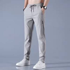 2024 pantalones casuales para hombres estilo único lona transpirable ligero elástico cintura cierre medio cintura tipo Mejor Precio venta en línea - Product Image 4