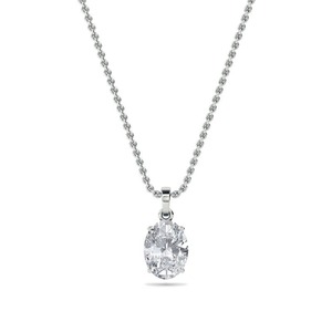 Colgante Solitario Moderno con Diamante de Corte Ovalado de 0.40 Ct, Diamante Cultivado en Laboratorio en Platino, para Ocasiones Especiales y Fiestas - Product Image 1