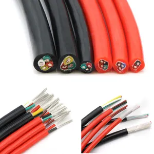 Cable eléctrico de súper calidad, Cable de 2, 3, 4, 5, 6, 7, 8, núcleo de aislamiento de goma de silicona, Cable de cobre estañado para energía