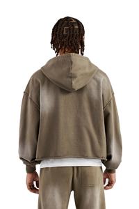 Sweat à capuche et pantalon de survêtement 100% coton sur mesure confortable 2 pièces Sun Fade Wash Distress Hoodie & Flare Pants pour hommes - Product Image 3