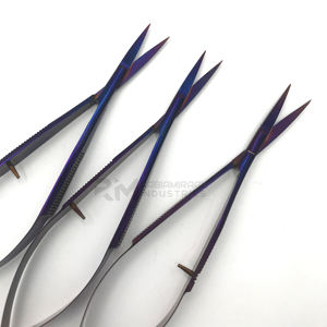 RMI vente chaude violet Plasma ciseaux à sourcils haute qualité en acier inoxydable droit printemps ciseaux outils de beauté durables - Product Image 5