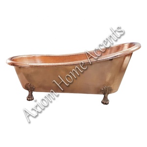 Axiom Home Accents' Timeless Copper Freestanding Bath <b>Tub</b> Handcrafted Metal Design for Adults Providing Spa-Like Home Experience - Product Image 6