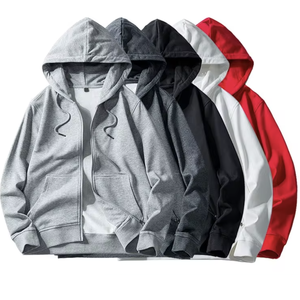 Sweat à capuche d'hiver pour homme 100 % coton de haute qualité, entièrement zippé, coupe oversize, épaules tombantes, épais, avec broderie 3D et logo personnalisé imprimé - Product Image 6