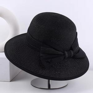 Sombrero de sombrilla de nailon de primavera y verano a la moda con decoración de lazo transpirable cómodo para viajes al aire libre vacaciones en la playa - Product Image 6
