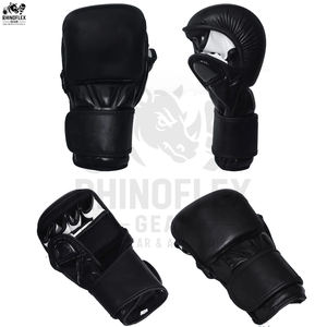 Gants de Sparring ajustables pour la formation des adultes, demi-doigts personnalisés, gants de Sparring en cuir véritable - Product Image 4