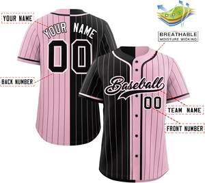 Maillot de baseball personnalisé boutonné tissu en maille coupe pro chemise de softball à séchage rapide matériel de broderie lettres en sergé look jeunesse américaine - Product Image 6