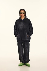 Hoodies pour femmes coton Distressed Drop Shoulder 2 pièces ensemble joggers pantalons sweat avec pantalons de survêtement sweats à capuche vierges surdimensionnés - Product Image 5