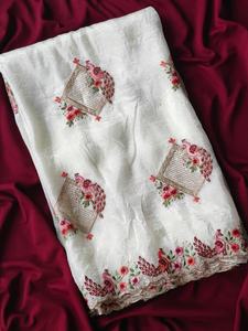 Hermoso Crush con Zari Work Sari Mujer Fabricante de moda Abd Proveedor de Surat a tarifa mayorista - Product Image 5