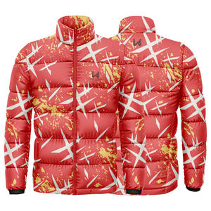 W4G เสื้อโค้ทขนเป็ดด้านหน้าพิมพ์ลายพรางสีล้วนมีซิปแนวทางการน้ำหนักเบาสวมใส่สบายทนทานต่อลมในฤดูหนาว - Product Image 3