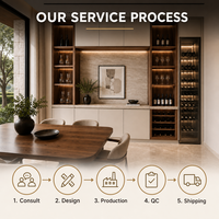 Buffet de cuisine intégré moderne de luxe KEJIA avec refroidisseur à vin intégré et éclairage LED