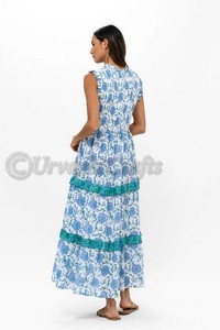 ผลิตจากผ้าฝ้ายน้ําหนักเบาพิมพ์ลายแฮนด์บล็อค ผ้านวมสม็อคเต็ม ลายนัวเนีย ลายคอและสไตล์เสื้อสวมหัว - Product Image 5