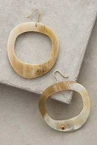 Véritable corne faite boucle d'oreille pour femme filles 100% naturel et écologique populaire bijoux de luxe par glowin fashion - Product Image 4