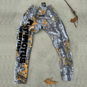 Camo Sweat Suit Distressed Broderie Baggy Zip up Jogging Sweat À Capuche et Jogger Pantalon De Survêtement Ensemble Survêtement Évasé pour Hommes - Product Image 3